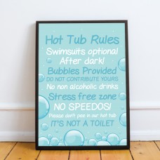 Hot Tub Rules Sign Framed Print Hot Tub Signs And Plaques Decor
