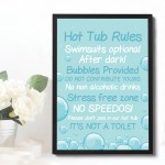 Hot Tub Rules Sign Framed Print Hot Tub Signs And Plaques Decor