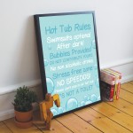 Hot Tub Rules Sign Framed Print Hot Tub Signs And Plaques Decor