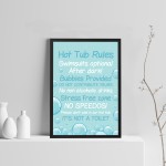 Hot Tub Rules Sign Framed Print Hot Tub Signs And Plaques Decor