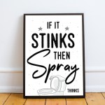 Bathroom Prints Funny Toilet Sign Loo Sign Toilet Decor Framed 