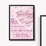 PERSONALISED Friendship Word Art Print Best Friend Novelty Gift