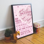 PERSONALISED Friendship Word Art Print Best Friend Novelty Gift