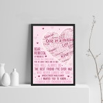 PERSONALISED Friendship Word Art Print Best Friend Novelty Gift