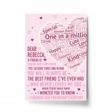 PERSONALISED Friendship Word Art Print Best Friend Novelty Gift