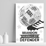 Football Word Art Personalised Print Football Team Gift Bedroom