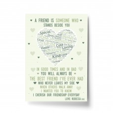 PERSONALISED Word Art Friendship Print For Best Friend Birthday 