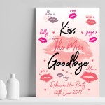 Personalised Kiss The Miss Goodbye Print Hen Party Accessories