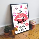 Hen Party Accessories Bride To Be Kiss The Miss Goodbye Framed