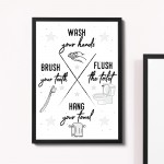 Bathroom Rules Sign Bathroom Print Framed Bathroom Decor Gift