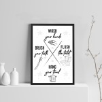 Bathroom Rules Sign Bathroom Print Framed Bathroom Decor Gift