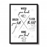 Bathroom Rules Sign Bathroom Print Framed Bathroom Decor Gift