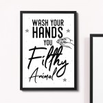 Filthy Animal Funny Bathroom Quote Print Bathroom Sign Wall Art