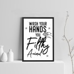 Filthy Animal Funny Bathroom Quote Print Bathroom Sign Wall Art