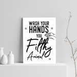 Bathroom Quote Print Filthy Animal Bathroom Sign Bathroom Decor 