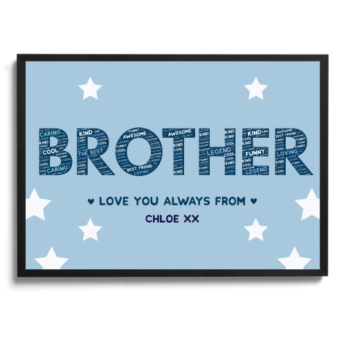 Brother Gift Personalised Frame Print Brother Birthday Xmas Gift