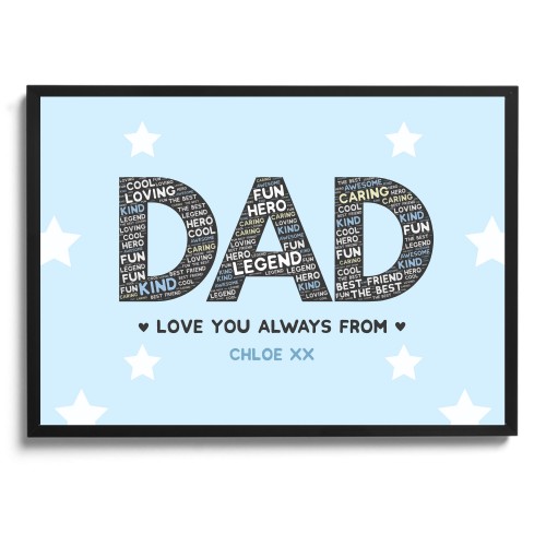 DAD Gift Personalised Framed Print Dad Birthday Christmas Gift