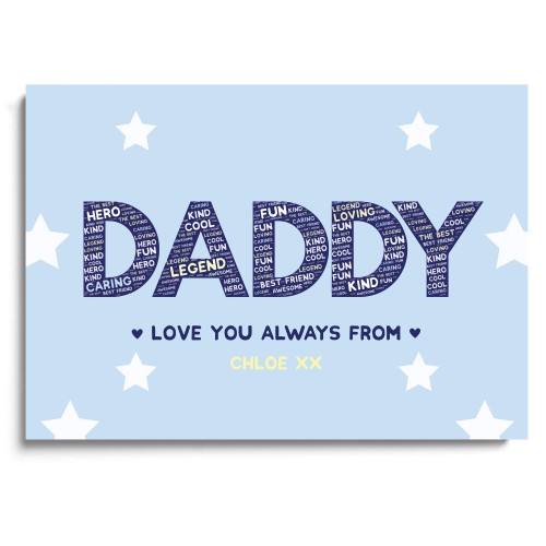 Personalised Daddy Birthday Christmas Gift Daddy Daughter Print