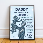 Dad Gift From Daughter Gift From Son Personalised Dad Print