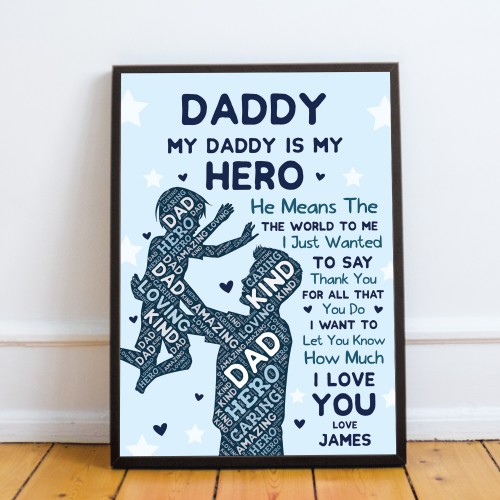 Dad Gift From Daughter Gift From Son Personalised Dad Print