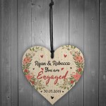 Engagement Gift For Couple Wooden Hanging Heart Engagement Gift 