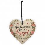 Engagement Gift For Couple Wooden Hanging Heart Engagement Gift 