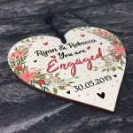 Engagement Gift For Couple Wooden Hanging Heart Engagement Gift 