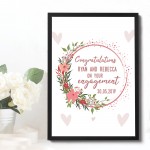 Personalised Congratulations Engagement Print Unique Couple Gift