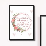 Personalised Congratulations Engagement Print Unique Couple Gift