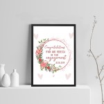 Personalised Congratulations Engagement Print Unique Couple Gift