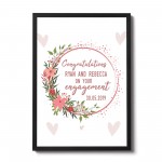 Personalised Congratulations Engagement Print Unique Couple Gift