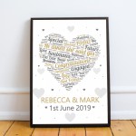 PERSONALISED Engagement Gifts Framed Print Engagement Presents 