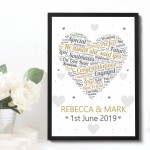 PERSONALISED Engagement Gifts Framed Print Engagement Presents 