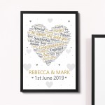 PERSONALISED Engagement Gifts Framed Print Engagement Presents 