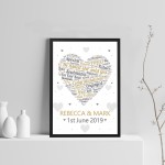 PERSONALISED Engagement Gifts Framed Print Engagement Presents 