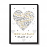 PERSONALISED Engagement Gifts Framed Print Engagement Presents 