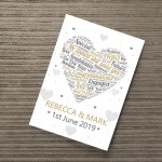 Engagement Gift Personalised Keepsake Print Engagement Present 