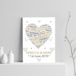 Engagement Gift Personalised Keepsake Print Engagement Present 