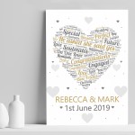 Engagement Gift Personalised Keepsake Print Engagement Present 