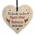 Engagement Gift Personalised Wood Heart Plaque Anniversary Gift