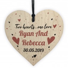Engagement Gift Personalised Wood Heart Plaque Anniversary Gift