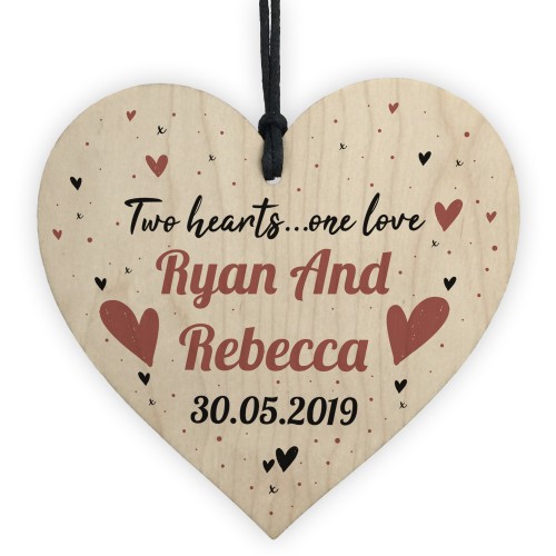 Engagement Gift Personalised Wood Heart Plaque Anniversary Gift