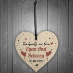 Engagement Gift Personalised Wood Heart Plaque Anniversary Gift