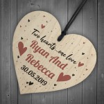 Engagement Gift Personalised Wood Heart Plaque Anniversary Gift