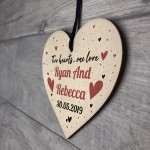 Engagement Gift Personalised Wood Heart Plaque Anniversary Gift