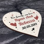 Engagement Gift Personalised Wood Heart Plaque Anniversary Gift