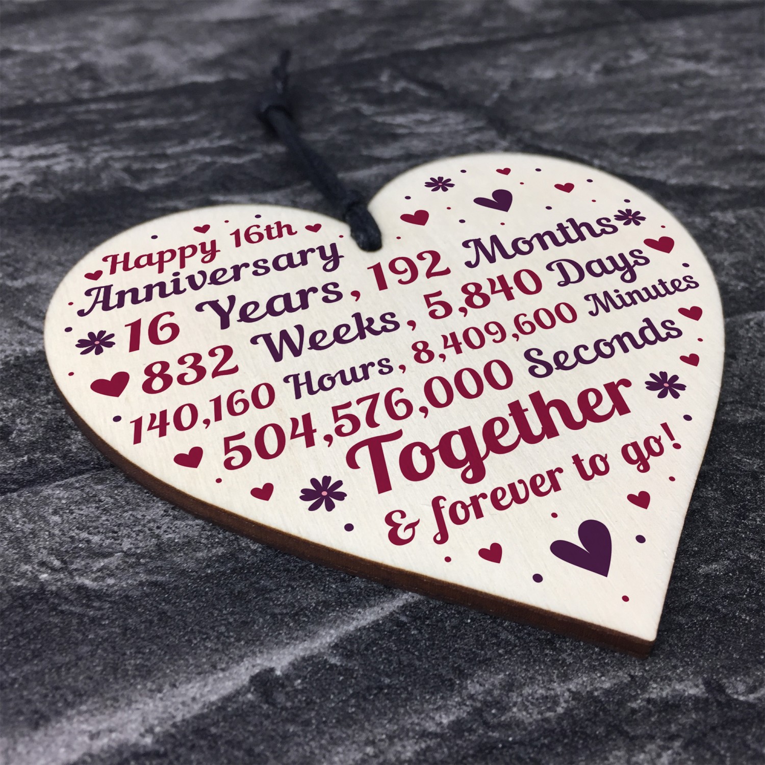 16th Wedding Anniversary Gifts
 Anniversary Wooden Heart To Celebrate 16th Wedding Anniversary