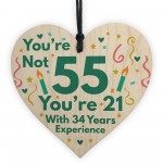 Funny Birthday Gifts Novelty 55th Birthday Gift Wood Heart Card