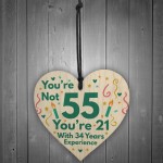 Funny Birthday Gifts Novelty 55th Birthday Gift Wood Heart Card