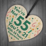 Funny Birthday Gifts Novelty 55th Birthday Gift Wood Heart Card